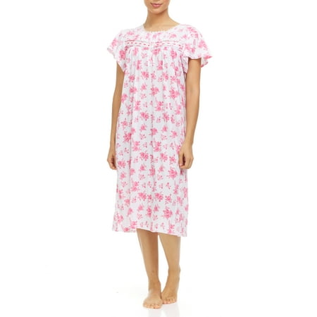 EZI Women s Cotton-Rich Short Sleeve Darling Nightgown