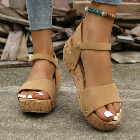 bvgfsahne Ladies Fashion Retro Leather Open Toe Buckle Wedge Heel Thick Sole Sandals
bvgfsahne Ladies Fashion Retro Leather Open Toe Buckle Wedge Heel Thick Sole Sandals