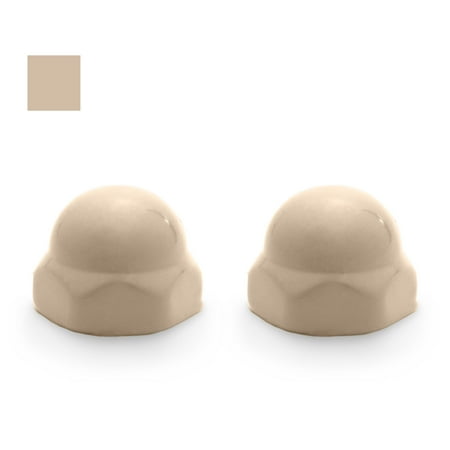 Briggs Replacement Ceramic Toilet Bolt Caps - Set of 2 - Sandstone
