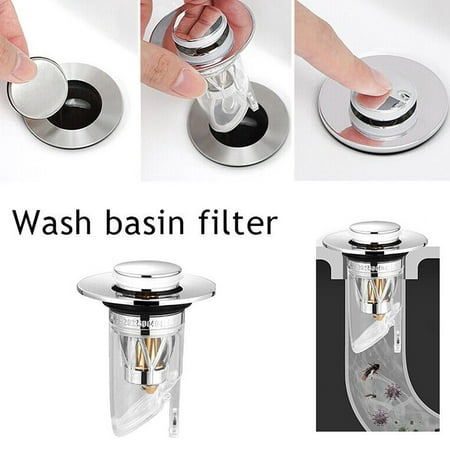 

Universal Bathroom Sink Plug Stopper Wash Basin Core Bounce Up Drain Filter