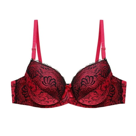 Adjusted Straps Bra Lace Padded Lingerie Bra Women Underwear Plus-Size Bra Underwire Bralette Red 40DE
Adjusted Straps Bra Lace Padded Lingerie Bra Women Underwear Plus-Size Bra Underwire Bralette Red 40DE