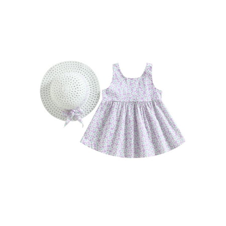 Wassery Toddle Baby Girls Princess Dress Cute Bowknot Floral Print Sleeveless Summer Sweet Dress with Sun Hat 9M-3T
Wassery Toddle Baby Girls Princess Dress Cute Bowknot Floral Print Sleeveless Summer Sweet Dress with Sun Hat 9M-3T