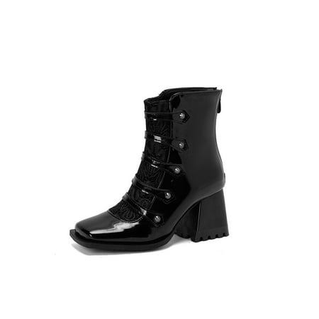 GENILU Womens Anti-Slip Casual Block Heels Bootie Square Toe Formal Chunky Heeled Ankle Boots Black 5
GENILU Womens Anti-Slip Casual Block Heels Bootie Square Toe Formal Chunky Heeled Ankle Boots Black 5