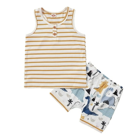 GWAABD Toddler Summer Clothes for Girls Yellow Cotton Blend Children Girls Boys Sleeveless Stripe Prints Vest Tops Summer Cartoon Dinosaur Short Pants Outfits 80
GWAABD Toddler Summer Clothes for Girls Yellow Cotton Blend Children Girls Boys Sleeveless Stripe Prints Vest Tops Summer Cartoon Dinosaur Short Pants Outfits 80