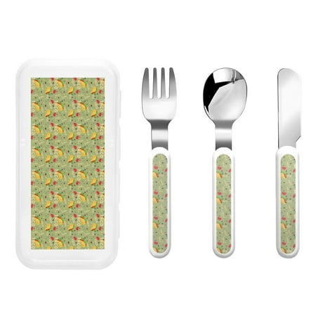 Bingfone Taco Print Toddler Utensils Kids Silverware 3pcs Safety Stainless Steel Toddler Fork Spoon Knife Set Children Flatware Set
Bingfone Taco Print Toddler Utensils Kids Silverware 3pcs Safety Stainless Steel Toddler Fork Spoon Knife Set Children Flatware Set