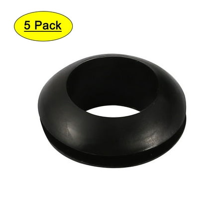 5pcs Wire Protective Grommets Black Rubber 14mm Double Sided Grommet