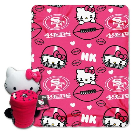 San Francisco 49ers Hello Kitty Pillow \/ Throw Combo