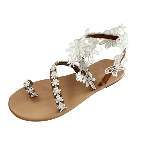 HGWXX7 Women Sandals Ladies Flats Sandals Lace Flowers Sandals For Wedding Party Women Summer Shoes Roman Sandals Shoes For Women Brown 37
HGWXX7 Women Sandals Ladies Flats Sandals Lace Flowers Sandals For Wedding Party Women Summer Shoes Roman Sandals Shoes For Women Brown 37