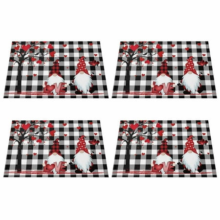 BINYOU 4Pcs/Set Happy Valentines Day Placemat Truck Gnome Wood Grain Striped Printed Heat-Insulated Waterproof Non-Slip Table Mat for Kitchen Dining Table Party Decoration
BINYOU 4Pcs/Set Happy Valentines Day Placemat Truck Gnome Wood Grain Striped Printed Heat-Insulated Waterproof Non-Slip Table Mat for Kitchen Dining Table Party Decoration
