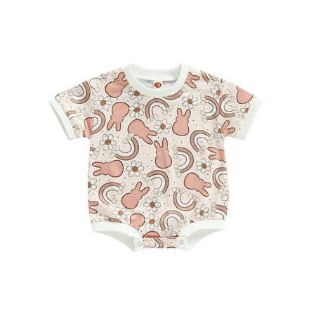 Arvbitana Baby Girls Boys Summer Romper Bunny Rainbow Print Button Short Sleeve Bodysuit Casual Jumpsuit Tops for Newborn 0-24M
Arvbitana Baby Girls Boys Summer Romper Bunny Rainbow Print Button Short Sleeve Bodysuit Casual Jumpsuit Tops for Newborn 0-24M