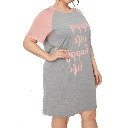 Casual Letter Round Neck Sleepshirts Short Sleeve Light Grey Plus Size Nightgowns & Sleepshirts (Women s)
Casual Letter Round Neck Sleepshirts Short Sleeve Light Grey Plus Size Nightgowns & Sleepshirts (Women s)