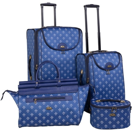 Long Lat Inc. AF 4P FleurDeLis LuggageSet Blue