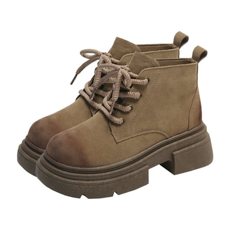 Lovskoo Ankle Boots for Women Round Toe Platform Retro 2024 Fall And Winter Korean Style Lace-Up Comfortable And Versatile Thin Short Boots Khaki
Lovskoo Ankle Boots for Women Round Toe Platform Retro 2024 Fall And Winter Korean Style Lace-Up Comfortable And Versatile Thin Short Boots Khaki