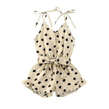 Multitrust Girls Playsuit with Belt Polka Dot Romper Ruffles Strap Jumpsuit
Multitrust Girls Playsuit with Belt Polka Dot Romper Ruffles Strap Jumpsuit