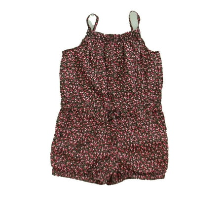 Pre-owned Gap Girls Black | Pink Floral Romper size: 12-18 Months