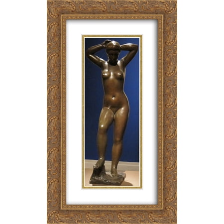 Aristide Maillol 2x Matted 14x24 Gold Ornate Framed Art Print 'Bather Putting Up Her Hair'
