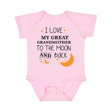 Inktastic I Love My Great Grandmother to the Moon and Back Gift Baby Boy or Baby Girl Bodysuit
Inktastic I Love My Great Grandmother to the Moon and Back Gift Baby Boy or Baby Girl Bodysuit