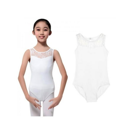 Topumt Girl Sleeveless Ballet Floral Leotard Bodysuit