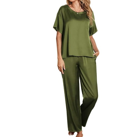 Booker Women s Solid Color Comfortable Soft Pajamas Homewear Short Sleeve Trousers Loose Casual Two Piece Suit
Booker Women s Solid Color Comfortable Soft Pajamas Homewear Short Sleeve Trousers Loose Casual Two Piece Suit