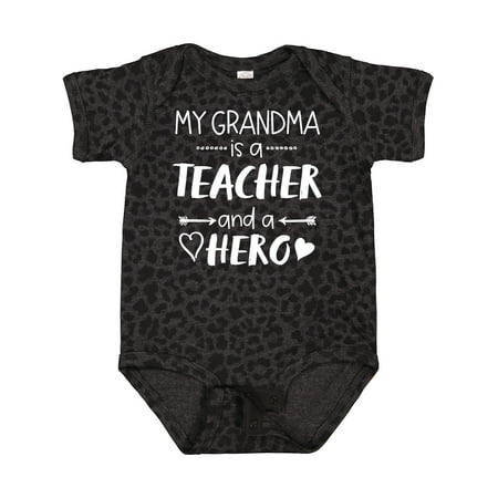Inktastic My Grandma is a Teacher and a Hero Gift Baby Boy or Baby Girl Bodysuit