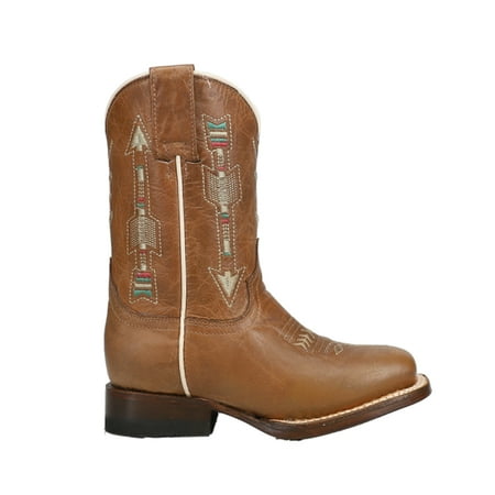 Roper Kids Girls Indian Arrows Square Toe Casual Boots Mid Calf