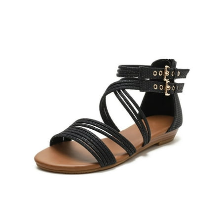 Sanviglor Women Sandals Strappy Flat Sandal Ankle Strap Dress Shoe Walking Lightweight Comfort Flats Nonslip Open Toe Casual Shoes Black 7
Sanviglor Women Sandals Strappy Flat Sandal Ankle Strap Dress Shoe Walking Lightweight Comfort Flats Nonslip Open Toe Casual Shoes Black 7