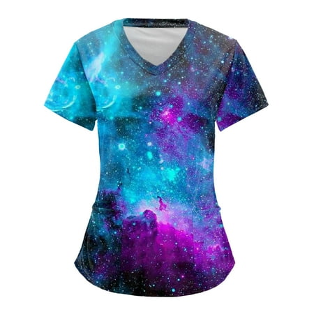 Women Scrubs Top Floral Printed V Neck Short Sleeve T Shirt Soft Breathable With Pocket Spring Summer Daily Nursing Uniforms Nursing Care Working Uniforms
Women Scrubs Top Floral Printed V Neck Short Sleeve T Shirt Soft Breathable With Pocket Spring Summer Daily Nursing Uniforms Nursing Care Working Uniforms