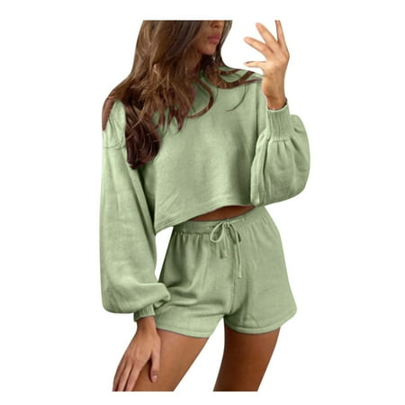 LYXSSBYX Womens 2 Piece Pajamas Shorts Women s Two Piece Suit Long Sleeve Casual Solid Color Women Suit 
LYXSSBYX Womens 2 Piece Pajamas Shorts Women s Two Piece Suit Long Sleeve Casual Solid Color Women Suit