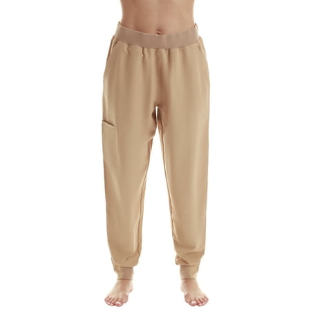 Just Love Solid Scrub Jogger Pants for Women (Khaki Large)