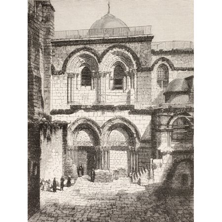 Jerusalem Palestine Church Of The Holy Sepulchre In The 19Th Century From Military And Religious Life In The Middle Ages By Paul Lacroix Published London Circa 1880 Stretched Canvas - Ken Welsh Desi