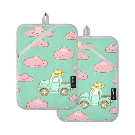 Truck and Pink Cloud Oven Mitts 2 Pcs Pot Holders Sets Heat Resistant for Kitchen Cooking Baking 7 x9.8
Truck and Pink Cloud Oven Mitts 2 Pcs Pot Holders Sets Heat Resistant for Kitchen Cooking Baking 7 x9.8