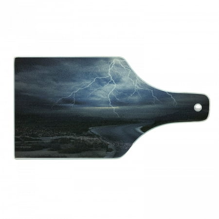 Nature Cutting Board Thunderstorm over Road Vibrant Strong Beam Before the Sky Blows Weather Image Tempered Glass Cutting and Serving Board Wine Bottle Shape Dark Blue Grey by Ambesonne
Nature Cutting Board Thunderstorm over Road Vibrant Strong Beam Before the Sky Blows Weather Image Tempered Glass Cutting and Serving Board Wine Bottle Shape Dark Blue Grey by Ambesonne