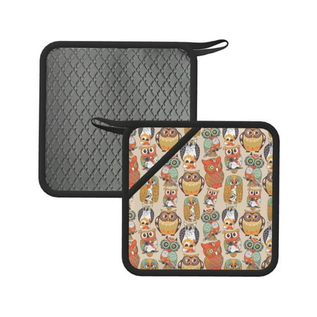 2PCS Pot Holders for Kitchen - Heat Resistant Silicone Pot Holders with Hanging Loop Bohemian Owls Non Slip Oven Hot Pads Potholders for Decor Baking Cooking Kitchen
2PCS Pot Holders for Kitchen - Heat Resistant Silicone Pot Holders with Hanging Loop Bohemian Owls Non Slip Oven Hot Pads Potholders for Decor Baking Cooking Kitchen