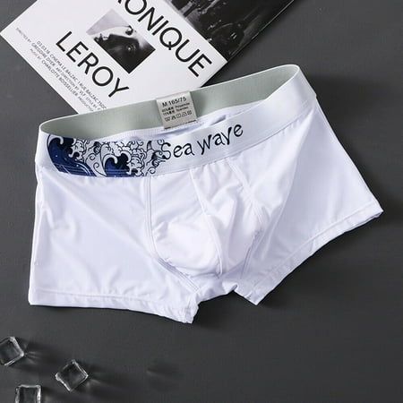 Men Breathable Ice Silk Boxer Briefs Shorts Bulge Underpants Underwear Plus Size
