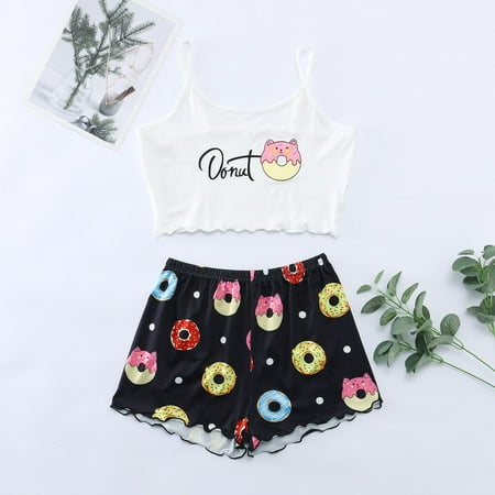 Miayilima Pajama Sets For Women Loose Suspender Top Shorts Pajama Suit Pattern Printed Two Piece Housewear Size L
Miayilima Pajama Sets For Women Loose Suspender Top Shorts Pajama Suit Pattern Printed Two Piece Housewear Size L