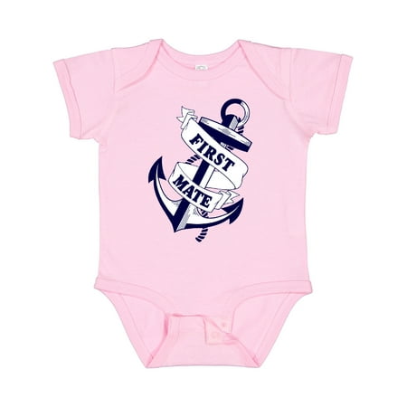 Inktastic First Mate with Anchor and Banner Gift Baby Boy or Baby Girl Bodysuit