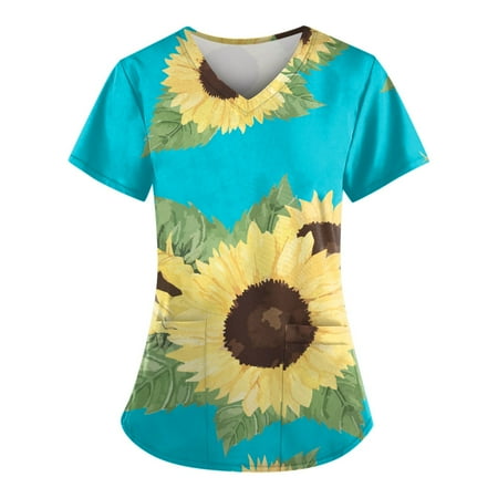 Yubatuo Independence Day Women Plus Size Scrubs Top with Pockets V-Neck Short Sleeve Printed Work Blouse for Women Blue S
Yubatuo Independence Day Women Plus Size Scrubs Top with Pockets V-Neck Short Sleeve Printed Work Blouse for Women Blue S