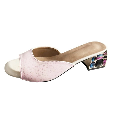 Ediodpoh Women s Summer Fashion Fish Mouth Open Toe Slope Heel Leather Sandals Slippers Casual Comfortable Sticky Diamond Square Heel Slippers Women s Slippers Pink 9
Ediodpoh Women s Summer Fashion Fish Mouth Open Toe Slope Heel Leather Sandals Slippers Casual Comfortable Sticky Diamond Square Heel Slippers Women s Slippers Pink 9