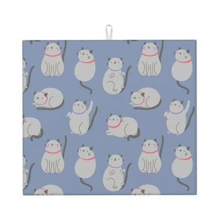 Dish Drying Mats for Kitchen Counter - Cute fat cat 16x18In Anti-Slip Absorbent Microfiber Drying Mat for Kitchen Counter Mat Dish Rack Mat with Hanging Loop
Dish Drying Mats for Kitchen Counter - Cute fat cat 16x18In Anti-Slip Absorbent Microfiber Drying Mat for Kitchen Counter Mat Dish Rack Mat with Hanging Loop