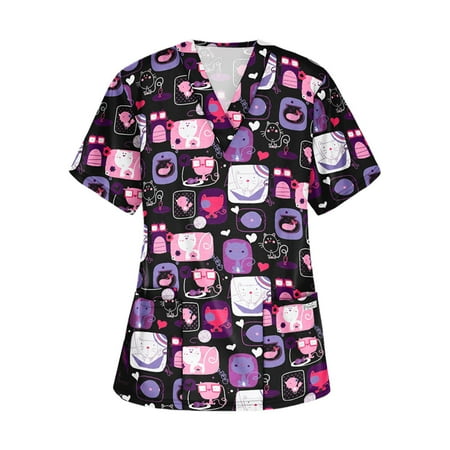 Yyeselk Women s Scrubs Tops Short Sleeve Summer V Neck Nursing Uniform Holiday Fun Patterned Graphic Printed Tshirts Scrub Tops Tee Shirt Tees Plus Size Work Blouse Purple XXXL
Yyeselk Women s Scrubs Tops Short Sleeve Summer V Neck Nursing Uniform Holiday Fun Patterned Graphic Printed Tshirts Scrub Tops Tee Shirt Tees Plus Size Work Blouse Purple XXXL