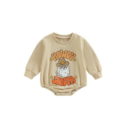 Meihuida Baby Girls Casual Romper Khaki Long Sleeve Letter Santa Claus Print Romper
Meihuida Baby Girls Casual Romper Khaki Long Sleeve Letter Santa Claus Print Romper