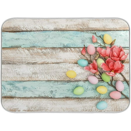 Easter Eggs Flowers Decoration Wooden Dish Drying Mat for Kitchen Ccounter Absorbent Microfiber Small Drying Pad Dish mats for Kitchen Countertops 16 x 18 Inch
Easter Eggs Flowers Decoration Wooden Dish Drying Mat for Kitchen Ccounter Absorbent Microfiber Small Drying Pad Dish mats for Kitchen Countertops 16 x 18 Inch
