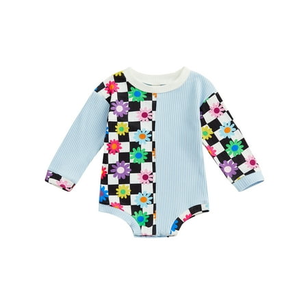Amuver Baby Romper Flower Checkerboard Print Round Neck Long Sleeve Bodysuit for Spring Autumn 0-24 Months
Amuver Baby Romper Flower Checkerboard Print Round Neck Long Sleeve Bodysuit for Spring Autumn 0-24 Months