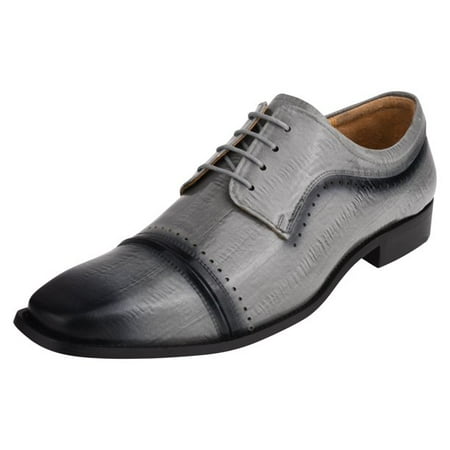 LIBERTYZENO Bruce Male Oxford Style Adult Dress Shoes Gray Size 8.5 to 13