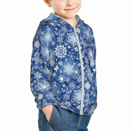 Uemuo whiet Snowflake blue background Pattern Rash Guard for Boys Girls Long Sleeve Swim Shirts UPF 50+ UV Sun Protection Hooded Fishing Shirt with Pocket for Kid-2 Years
Uemuo whiet Snowflake blue background Pattern Rash Guard for Boys Girls Long Sleeve Swim Shirts UPF 50+ UV Sun Protection Hooded Fishing Shirt with Pocket for Kid-2 Years