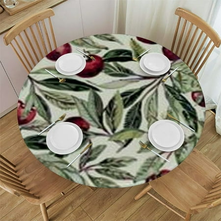 Wllo0ord Round Tablecloth Fitted Table Cover Elastic Tablecloths Waterproof Outdoor Indoor Stretch Cloth Tablecover for Dinner Party Shower Green Leaves Red Berry Plant Leaves 38-42
Wllo0ord Round Tablecloth Fitted Table Cover Elastic Tablecloths Waterproof Outdoor Indoor Stretch Cloth Tablecover for Dinner Party Shower Green Leaves Red Berry Plant Leaves 38-42
