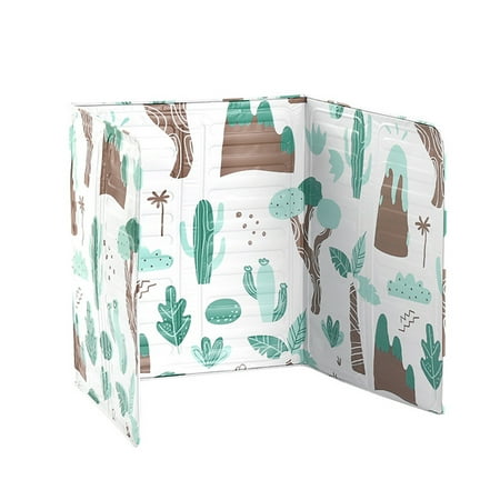 Splash Screen Foldable Oil Stove Plate Cartoon Aluminum Foil Frying Protection Baffle Cactus Green