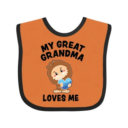 Inktastic Cute Bigfoot My Great Grandma Loves Me Gift Baby Boy Bib