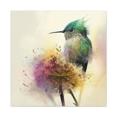 Barbara J Humming Bird A 24” x 24” Cotton Canvas Wall Art Digital Print