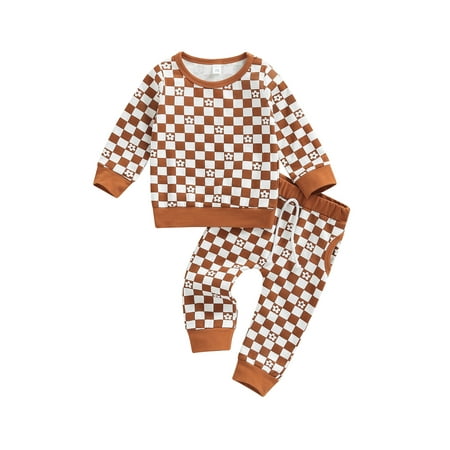One opening 2 Pieces Baby Girls Suit Set Checkerboard Flower Print Round Neck Long Sleeve Tops+ Long Pants
One opening 2 Pieces Baby Girls Suit Set Checkerboard Flower Print Round Neck Long Sleeve Tops+ Long Pants